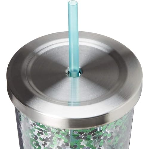 Spoontiques - Harry Potter Tumbler - Slytherin Glitter Cup with Straw - 20 oz - Acrylic - Green thumbnail 3