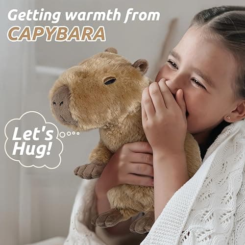 Capybara Stuffed Animals, Microwavable Stuffed Animal Adorable Fluffy Capybara Plush for Warmth Comfort, Heatable Coolable Lavender Scent Toy, Cute Soft Plushie Gift for Kids Adult & Children Boy Girl thumbnail 4