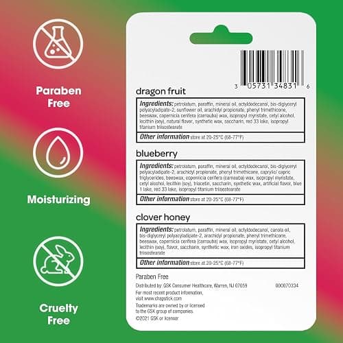 ChapStick Lip Balm, Superfood Collection 3-Pack – Dragon Fruit, Blueberry & Clover Honey, Moisturizer for Dry Lips, 0.15 Oz thumbnail 9