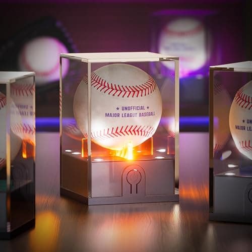 Leshein Baseball Display Case with Led Light, Light up Baseball Case for Display, Acrylic Baseball Holder Display Case, UV Protected Clear Baseball Stand Baseball Cube for Memorabilia Baseball Gifts thumbnail 7