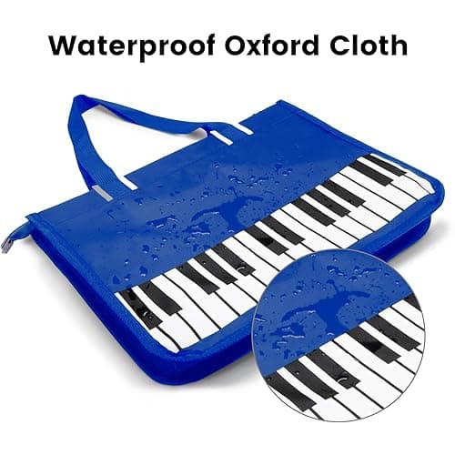 BestSounds Piano Bag, Zipper Waterproof Oxford Cloth Music Piano Accessories Book Bag Tote for Students Kids, Girls, Women, Gifts for Music Lovers Musicians (Dark Blue) thumbnail 6