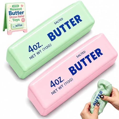 2pcs Crunchy Butter Squishy Asmr Bead Filled | 4oz Squeeze Stress Butter Stick Squishies Slow Rising Squeeze Portable Rebound Calming Anxiety Relief Tool for Adults - Image 1