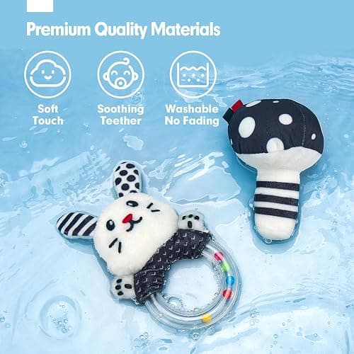hahaland Juguetes Bebes 0-3 Meses - Blanco y Negro Sensorial Juguetes para Bebes 0 3 6 Meses, Tummy Time Juegos de Estimulación Regalos Bebe 0-6 Meses 30 Piezas Set thumbnail 6