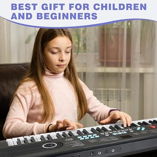 61 key keyboard Piano,Portable Electronic Digital Piano,Built In Dual Speakers,External Microphone,Power Plug,Rich Teaching Content,Multi-Functional Electronic Piano Suitable For Beginners kkek5 thumbnail 7