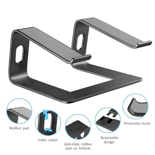 Orionstar Laptop Stand Aluminum Laptop Riser Compatible with Apple Mac MacBook Air Pro 10 to 15.6 Inch Notebook Computer, Ergonomic Elevator Holder, Black thumbnail 3