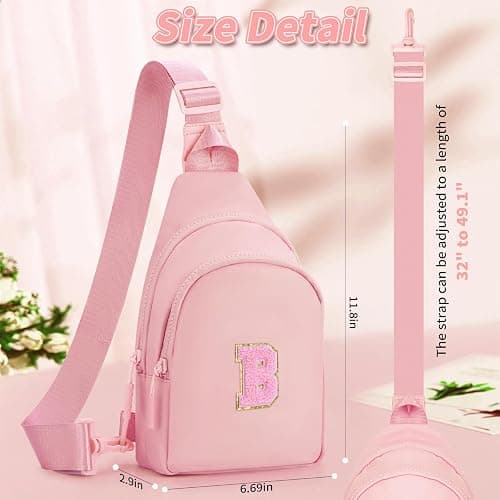 Fystdtote Birthday Gift for 5 6 7 8 9 10 11 12 13 14 15 16 Year Old Girls Fanny Pack Crossbody Bags for Women,Cute Trendy Stuff - Peach,B thumbnail 5