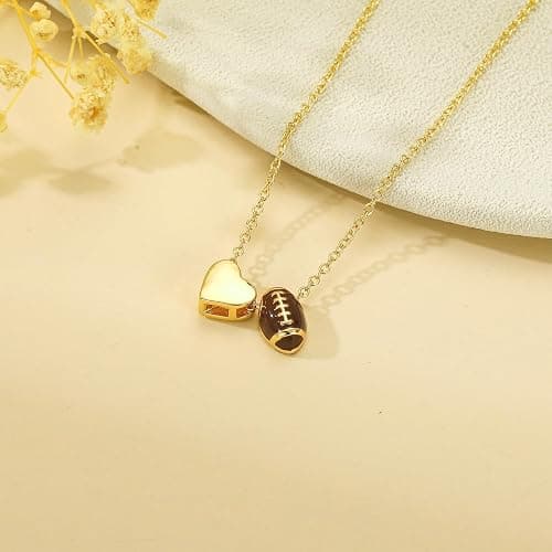 ESPVO Softball/Soccer/Volleyball/Basketball Necklace for Girls Women, Sports Accessories Jewelry Gift for Lovers 16+3 Inches thumbnail 4