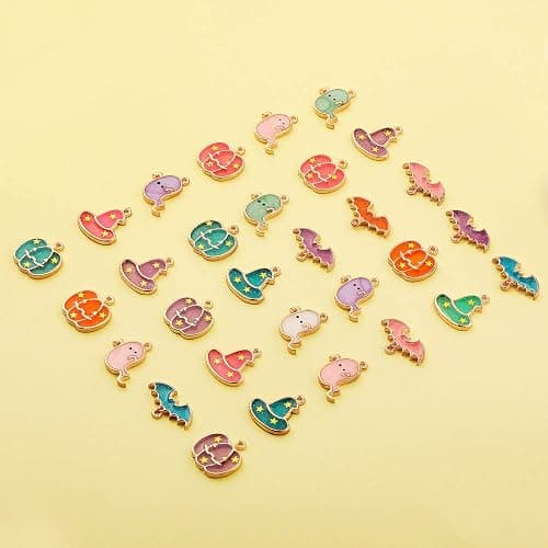 Halloween DIY Charms Halloween Alloy Pendants Pumpkin Ghost Wizard Hat Jewelry Making Charms for DIY Jewelry Necklace Bracelet Accessories thumbnail 7