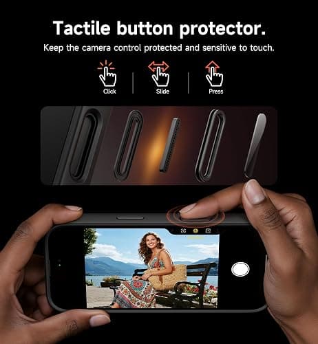 SURITCH for iPhone 17 Pro Max Case with Camera Control Cover, Camera Cover and Adjustable Kickstand, Compatible with MagSafe, Shockproof Bumper Protective Cases 6.9 Inch, Black thumbnail 6