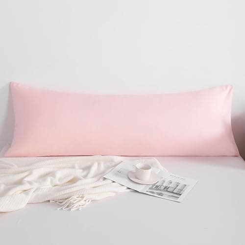 FLXXIE Body Pillow Cover - Super Soft Microfiber 20x54 Body Pillow Case - Envelope Closure, Wrinkle, Stain Resistant Blush Pink Body Pillowcase, 20x54, Blush Pink thumbnail 2