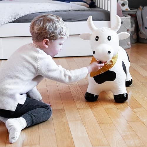 Kindsgut Bouncy Animal Hopper Cow for Children, Designed in Germany, Playful and Modern Colors, air Pump Included, Indoors and Outdoors thumbnail 4