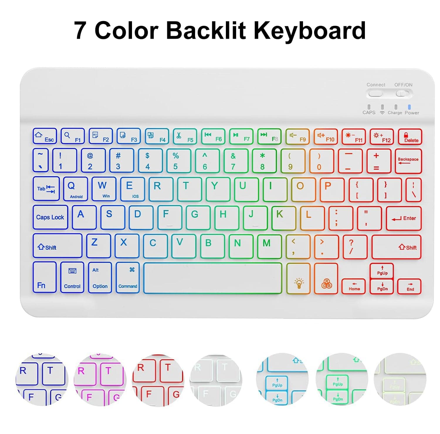 Keyboard Case For Lenovo Tab M11 11" 2024, 7 Colors Illuminated Keyboard with Mouse, Soft TPU Back,Blue thumbnail 4