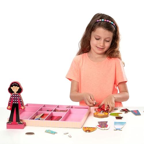 Melissa & Doug Abby and Emma Magnetic Wooden Dress-Up Dolls Play Set (55+ Pieces), Magnetic Dolls, Pretend Play & Preschool Toys for Kids 3+ thumbnail 8