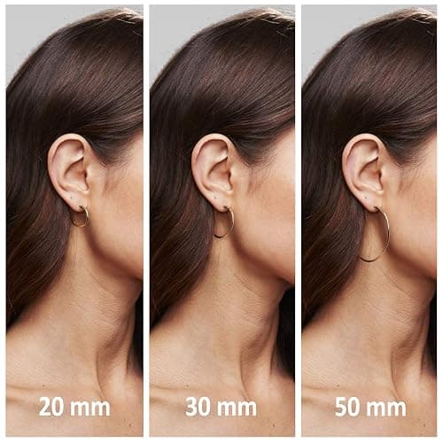 PAVOI 14K Gold Plated Hoop Earrings for Women - 2mm Thick Infinity Hoops - Lightweight Loop Earrings Set thumbnail 5