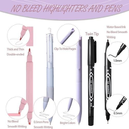 XKDOUS 56 Pcs Bible Study Supplies Journaling Kit for Women, Bible Study Kit Includes Highlighters, Pens, Tabs, Stickers & More for Journaling. Great for Note-Taking, Enhancing Scripture Study thumbnail 6