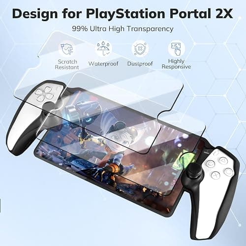 4 in 1 Accessoris Set Compatible with Playstation Portal, EVA Hard Carrying Case for PS5 Portal, Silicone Protective Cover,2 Pcs Screen Protector,10 Thumb Grip Caps,Ps Portal Accessories Black thumbnail 3