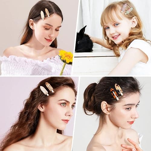 KesaPlan 10PCS No Bend Hair Clips, Acrylic Resin No Crease Hair Clips for Styling, Colorful Creaseless Flat Duckbill Hair Barrette for Makeup Hairstyle Accessories for Women Girls Gifts thumbnail 3