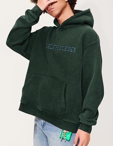 Aelfric Eden Hoodies Mens Acid Wash Hoodie Oversized Vintage Heavyweight Cotton Fleece Hooded Pullover Sweatshirt thumbnail 2