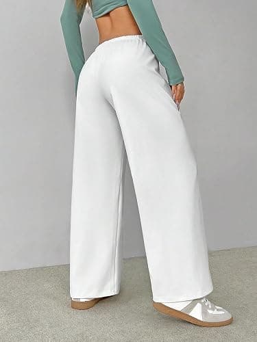 RoseSeek Women's Straight Leg Baggy Pants Drawstring Waist Casual Sweatpants Workout Trousers thumbnail 3
