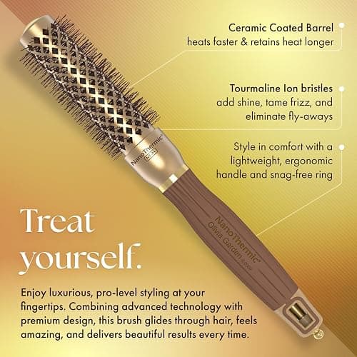 Olivia Garden NanoThermic Ceramic + Ion Round Thermal Hair Brush - Not Electrical - Professional Blowout Brush for Normal to Thick Hair thumbnail 3