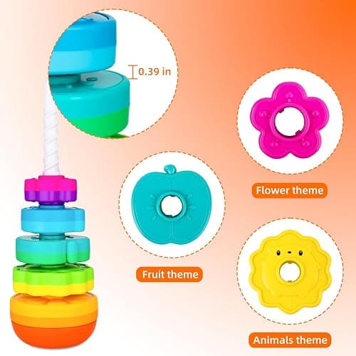 BYFWH Spinning Stacking Toys for Babies 12+ Month Ring Stacker Stacking for Toddlers 1-3 Montessori Toys,Educational Learning Sensory Toy for Kids Easter Christmas Birthday Present for Baby thumbnail 5