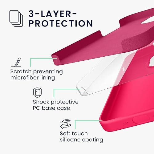 kwmobile Handyhülle für iPhone 16 Pro Hülle, für iPhone 16 Pro Case - Hülle Silikon - kabelloses Laden - Neon Pink thumbnail 3