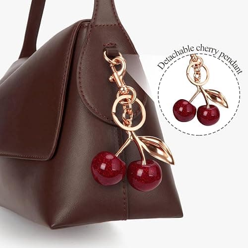CATSEA Shoulder Bag for Women Vintage Medium Cherry Shoulder Hobo Bag Pu Leather Shoulder Bag Classic Handbag Hobo Tote thumbnail 6