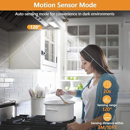 YANEGRT Under Cabinet Lights, Dimmable 60 LED Motion Sensor Light Indoor 2 Pack- Wireless USB Rechargeable, 3 Color Magnetic Closet Light for Kitchen, Wardrobe Storage thumbnail 5