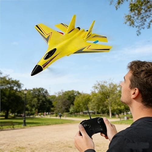 RC Airplane,Remote Control Plane,2 Channels Foam RC Planes Jet Wireless Toy,Fighter Toys Jet with Led Light and 360° Flip,Hobby RC Glider Aircraft for Beginners Teen and Adult(Blue) thumbnail 2