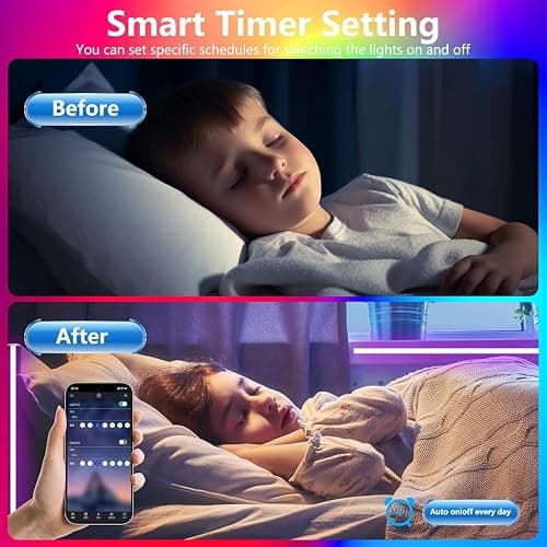 PSTAR LED Lights for TV,6.56ft Music Sync RGB Backlight with Remote & App Control, USB Powered for 32-40 Inch TVs, Gaming Monitors, PC, Bedroom thumbnail 7