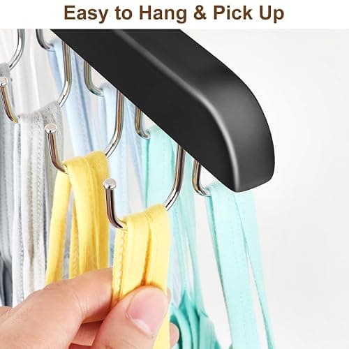 2 Pack Bra Hanger, Capacity Foldable Tank Top Hanger with 20 Hooks, Bra Hangers for Closet Organizer, Premium Wooden Space Saving Hangers Closet Organizers and Storage for Dorm & Apartment thumbnail 5