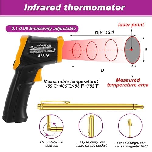 Dunzy 11 Pcs Ghost Hunting Equipment Kit Include Ghost Radio, Electromagnetic Paranormal Radiation Detector, Voice Recorder, UV Flashlight 2 LED Light up Cat Balls Etc(3 in 1 Emf Meter) thumbnail 3