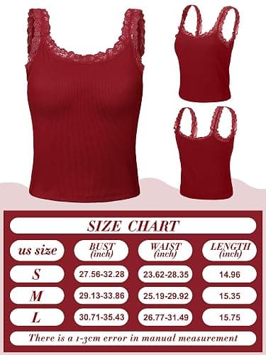 Sintege Women's Lace Patchwork Tank Top Lace Camisole Tank Sleeveless Cami Crop Y2k Tops thumbnail 6