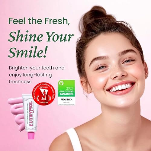 EUTHYMOL Whitening Toothpaste (3.7fl oz) - Stain Removal in 2 Weeks, Long-Lasting Freshness for Sensitive Gum & Teeth. Bad Breath, Cavity Prevention. Recyclable Aluminum Tube thumbnail 2