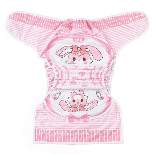 Littleforbig Washable Adjustable Reusable Waterproof Cloth Adult Diaper Wrap Cover - Baby Usagi Pattern L thumbnail 7