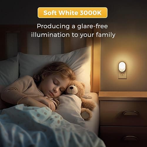 L LOHAS LED Motion Sensor Night Light,[2-PACK] Night Lights Plug into Wall,Motion Sensor and Dusk to Dawn Sensor,3000K Soft White,30/60/100lm Brightness Dimmable,Nightlight for Bathroom Hallway thumbnail 6