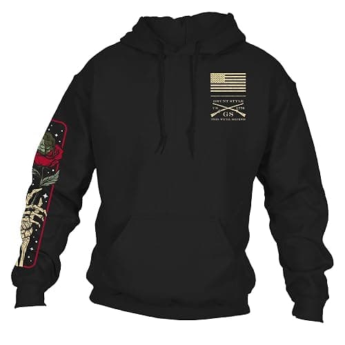 Grunt Style Death Rose Men's Pullover Hoodie thumbnail 3