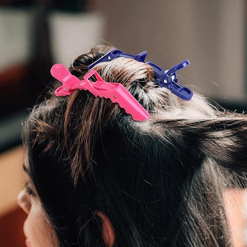 HH&LL Hair Clips for Women – Wide Teeth & Double-Hinged Design – Alligator Styling Sectioning Clips of Professional Hair Salon Quality - 10Pack (Mixed Candy) thumbnail 6
