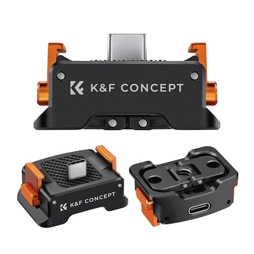 K&F CONCEPT Charging Adapter Base for DJI Osmo Pocket 4/3, Desktop Type-C Charging Dock Fit Arca-Swiss Standard, with 1/4 Screw Hole/Folding Finger, Aluminum Alloy Bracket - Image 1