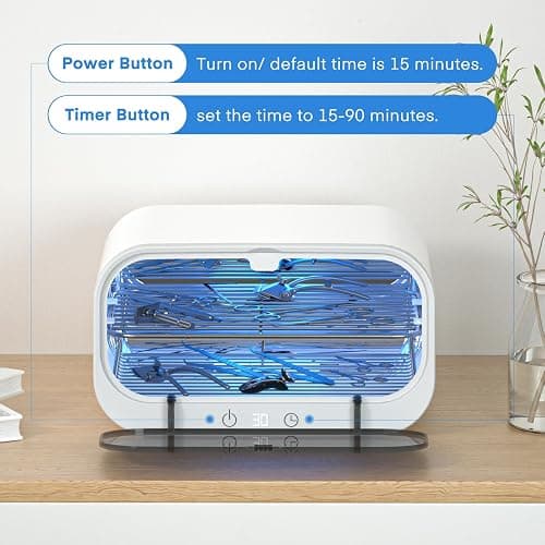 Yofuly Sterilizer for Esthetician, 12L Double-layer Large Sterilizer for Nail Tools, Multi-Functional Nail Cleaner Box, Large Capacity Cleaning Cabinet for Home Use, Barbers, Beauty Salons, and Spas thumbnail 6