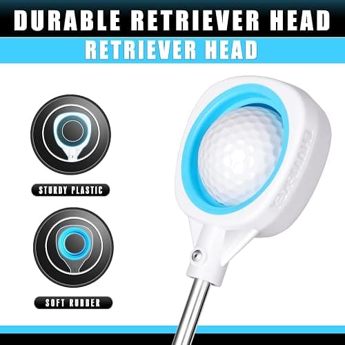 CHAMPKEY Performance Golf Ball Retriever Single Sided - Thicken Stainless Steel Shaft with Rubber Grip Golf Retriever - Available in 9Ft / 12Ft / 14.5Ft / 16.3Ft thumbnail 2