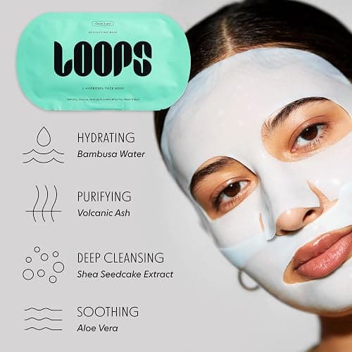 LOOPS VARIETY LOOP KIT - Hydrogel Korean Face Mask for Every Skin- Five Collagen Face Masks fo, Detoxifying, Repairing, & Rejuvenating - Gifts for Women, Stocking Stuffer - 5 Pc thumbnail 9