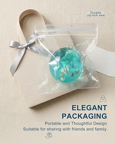 Ice Clear Squishy Squeeze Ball with Real Ocean Shells, Sensory Fidget Toys | Anxiety Relief, Non-Toxic Squeeze Ball, Focus & Calm, Office Desk Decor, Party Favor Gifts thumbnail 7