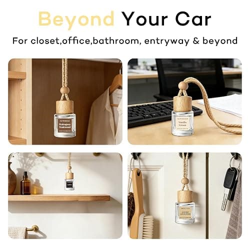 C Classy Hanging Car Air Freshener 2 Pack, Vanilla Cream Essential Oil Diffuser, Long-Lasting Fragrance, Cute Glass Bottle Car Accessories for Women & Men, Made in USA thumbnail 7