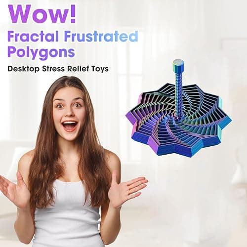 3D Printed Star Fidget Toys Adults Teen with Detachable Handle, Dual Motion Sensory Toys with Auditory Feedback,Color-Changing Spiral for Stress Relief and Focus,Gifts for ADHD and Office Desk thumbnail 6