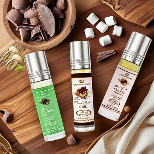 Al-Rehab Choco Musk Perfume Oils - Original, Marshmallow & Pistachio 6ml (0.2 oz) | Sweet Gourmand Fragrance | Chocolate, Vanilla, Fruity & Nutty Scents | Long-Lasting Roll-On Fragrance Oils (Bundle) thumbnail 6