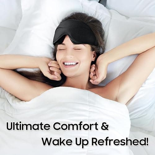 MOEASEii Sleep Mask - Total Blackout 3D Sleeping Mask, Super Lightweight & Silky Soft Eye Mask for Sleeping, Fully Adjustable Fit for Home, Office, Traveling, Meditation, Yoga, Black thumbnail 8