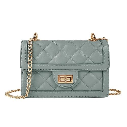 SG SUGU Small Quilted Crossbody Bag, Trendy Designer Mini Shoulder Bag, Phone Wallet Purse for Women - Moss