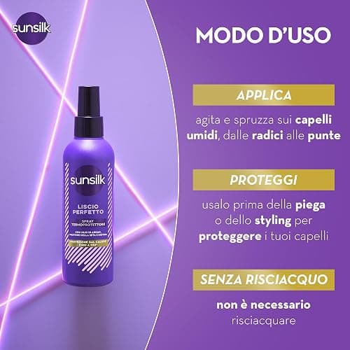 Sunsilk Spray Termoprotettore Capelli, Linea Liscio Perfetto, Senza Risciacquo, Anticrespo Capelli, Protegge dal Calore, Texture Ultra-leggera, con Olio di Argan, Proteine della Seta e Biotina, 200ml thumbnail 4
