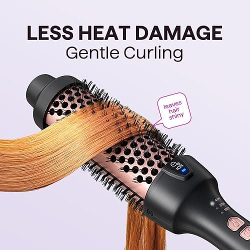 Wavytalk Thermal Brush for Blowout Look, Blowout Express 1 1/2 Inch Ionic Thermal Round Brush Makes Hair Smoother, Heated Round Brush Get Natural Curls, Easy to Use, Dual Voltage, Rose Pink thumbnail 3